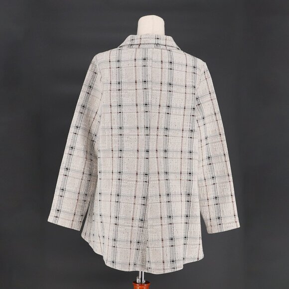 HABITAT Windowpane Plaid Swing Textured Jacket in Putty Gray Beige Size M - Picture 6 of 10